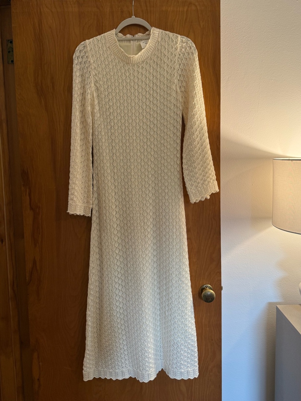 NWOT Hyacinth House Cream Pointelle Knit Colby Midi Dress - Picture 5 of 10